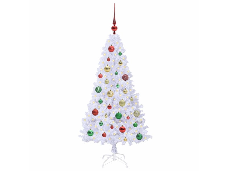  Sapin de noël artificiel, arbre de noël blanc 120 cm pvc et acier shl2715  - Conforama C