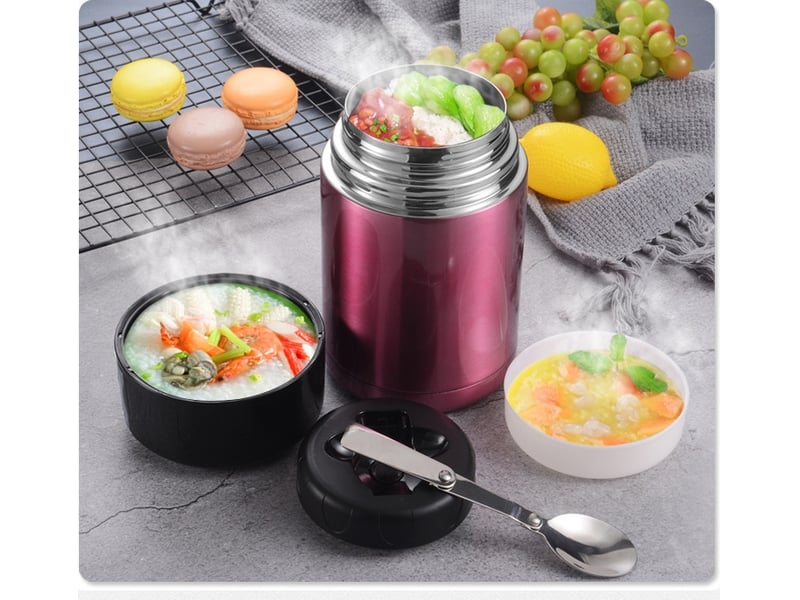  Récipient isotherme 800 ml – boîte alimentaire isotherme, rose et rouge  - Conforama C
