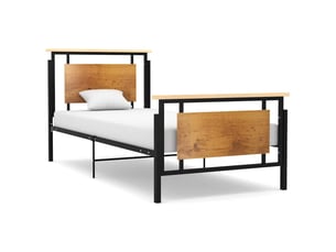 Lit adulte, lit simple, cadre de lit sans matelas métal 100x200cm cf15095