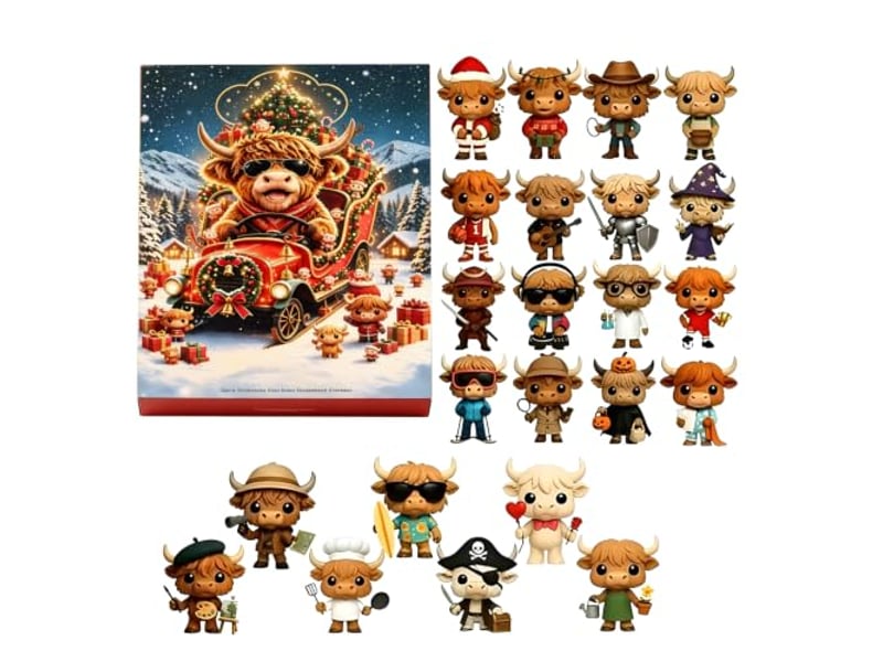  Calendrier de l'avent 2026 highland cow – 24 mini figurines 3d à collectionner-style 3  - Conforama A