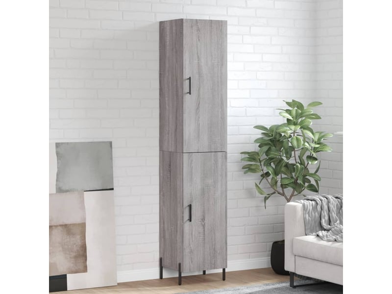  Buffet haut - bahut - meuble de rangement sonoma gris 34,5x34x180 cm bois d'ingénierie  - Conforama B