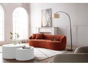 Table basse forme atypique coloris blanc <strong>FLORAGRACE</strong> <strong></strong> - 80 cmx60 cm