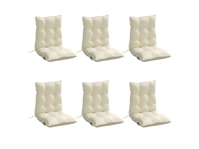 Lot de 6 coussins d'extérieur, coussins de chaise crème 100 x 50 x 7 cm cf56432 - Conforama C
