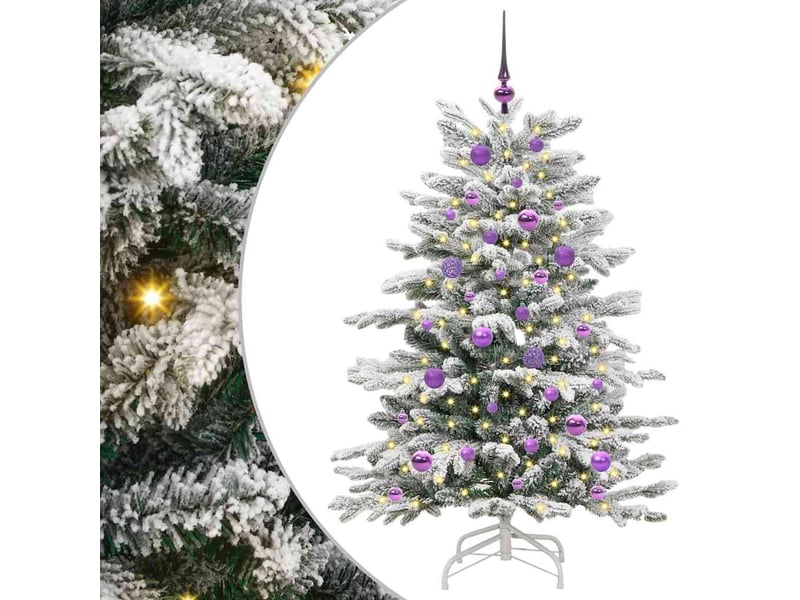 Sapin de noël - arbre de noël artificiel à branches articulées blanc 150 cm - Conforama A