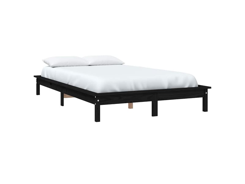  Lit double- lit adulte -  cadre de lit sans matelas noir bois massif  - Conforama B
