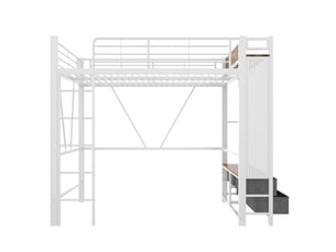 Lit mezzanine 90x200 cm <strong>ZOVIRA</strong> <strong></strong> coloris blanc