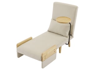 Fauteuil convertible pivotant Polyester beige vendu A l'unité