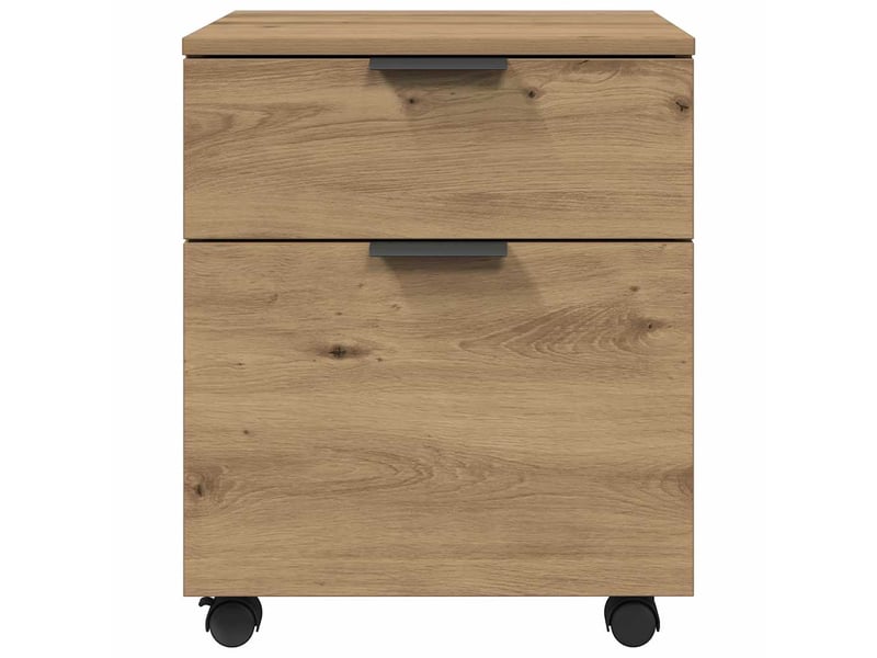  Caisson de bureau, classeur mobile avec roues chêne artisanal 45x38x54 cm  - Conforama E