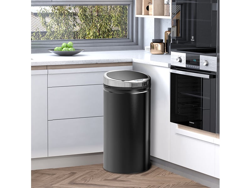  Poubelle automatique à capteur 42 l en acier noir evryae  - Conforama B