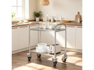 Chariot de cuisine pratique, desserte élégante, chariot multifonction robuste à 2 niveaux