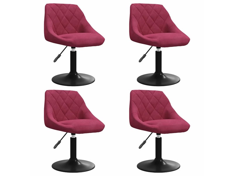  Lot de 4 chaises à manger, chaises de cuisine pivotantes rouge bordeaux velours cf29450  - Conforama A