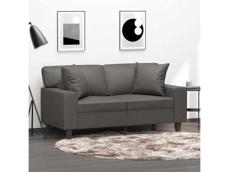 Lot de 2 coussins décoratifs gris 40x40 cm similicuir cf60864  - Conforama B