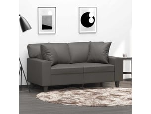 Lot de 2 coussins décoratifs gris 40x40 cm similicuir cf60864