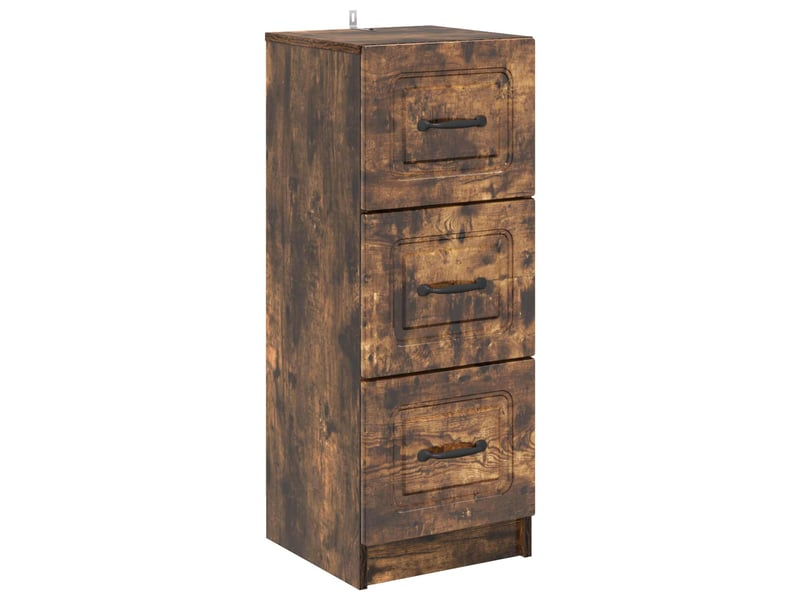 Armoire de rangement bureau, armoire à tiroirs chêne fumé 33 x 34,5 x 87 cm  - Conforama A