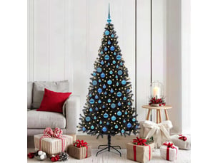 Sapin de noël - arbre de noël noir 180 cm pvc
