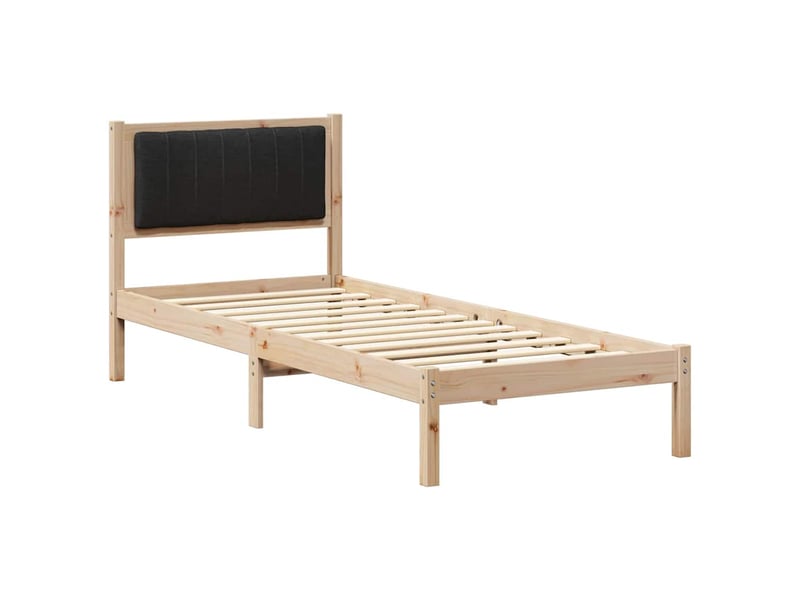  Lit simple- lit adulte -  cadre de lit avec tête de lit rembourrée noir 80 x 200 cm  - Conforama A