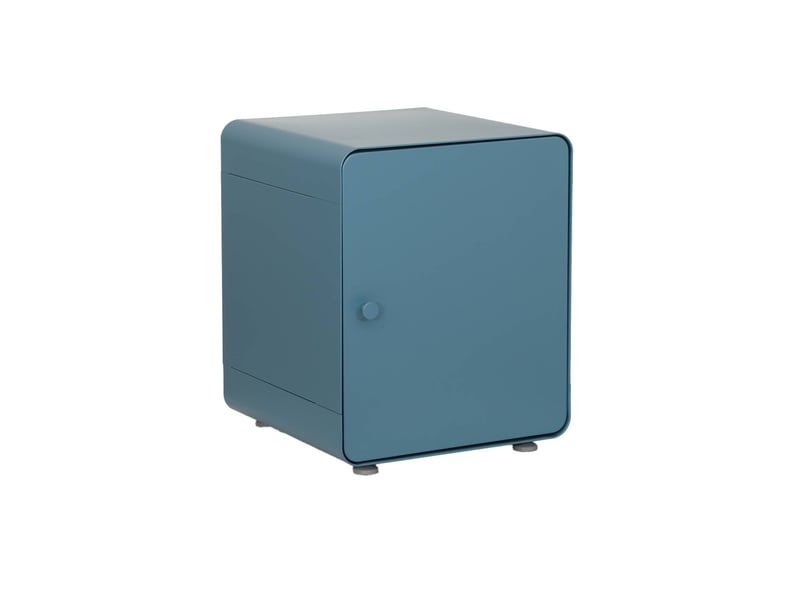 Table de chevet industrielle acier 1 porte bleu - tribeca  - Conforama A