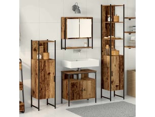 Ensemble de mobilier de salle de bain 4 pc bois ancien cf64498