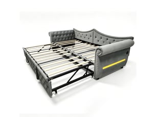 Lit coffre 90x200 cm OOIILLEE coloris gris