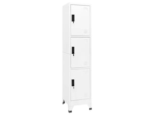 Armoire à casier, rangement de bureau blanc 38x45x180 cm acier shl1051