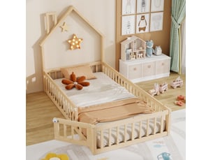 Lit cabane 90x200 cm TCQPZ coloris naturel