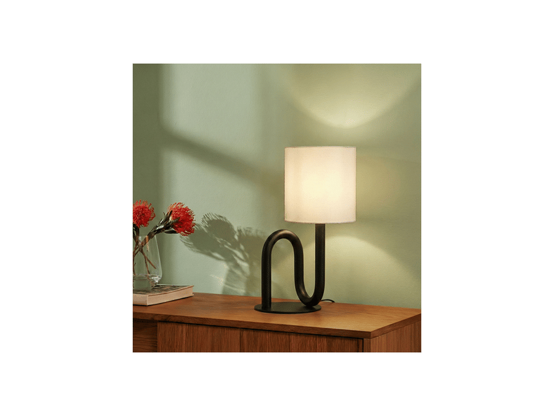 Lampe de table wama en métal noir  - Conforama B