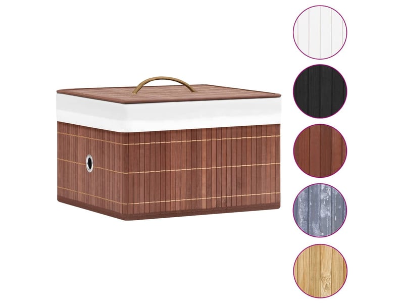  Boîtes de rangement en bambou 4 pcs marron  - Conforama C