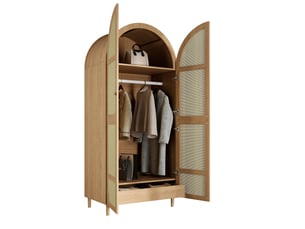 Armoire 2 porte(s) battante 1 tiroir(s) HAVRYA coloris naturel largeur 80 cm