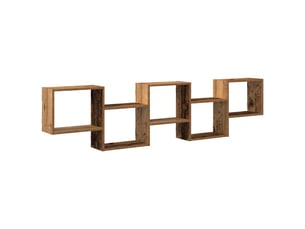 Étagère cube murale 5 compartiments vieux bois bois ingénierie cf41351