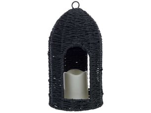 Lanterne en papier noir avec bougie led d16,5x3032,5 h cm