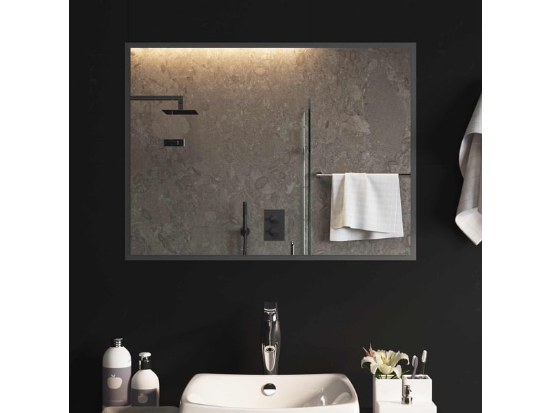  Miroir de salle de bain, miroir de toilette led transparent 80 x 60 cm verre trempé cf62620  - Conforama B