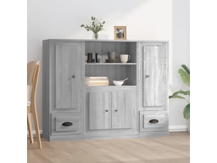 Buffets 3 pcs - bahut - meuble de rangement sonoma gris bois d'ingénierie