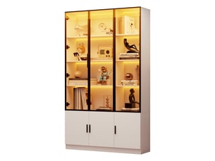 Vitrine coloris blanc 9 étagère(s) <strong>MEULVA</strong> <strong></strong> - 120 cmx200 cm