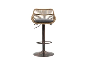 Lot de 2 chaises 49 x 48 x 89-109 cm design rétro, assise en lin, robuste et confortable, rotin pe et base métal, gris