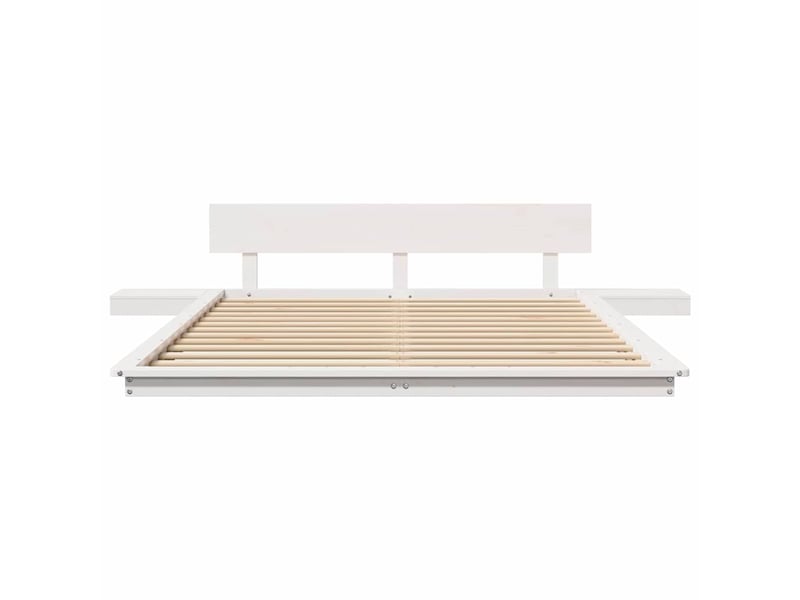 Lit double- lit adulte - cadre de lit blanc 150 x 200 cm bois - Conforama D