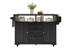 Desserte de cuisine 95 cm chariot de cuisine à tiroirs rallonges de table rabattables hauteur ergonomique plateau de travail roulettes verrouillables structure mobile finition noire