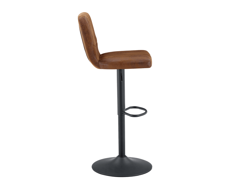  Tabouret de bar réglable en hauteur (62-), 52x45 cm, noir et marron, métal, pu, design moderne, rangement pratique  - Conforama D