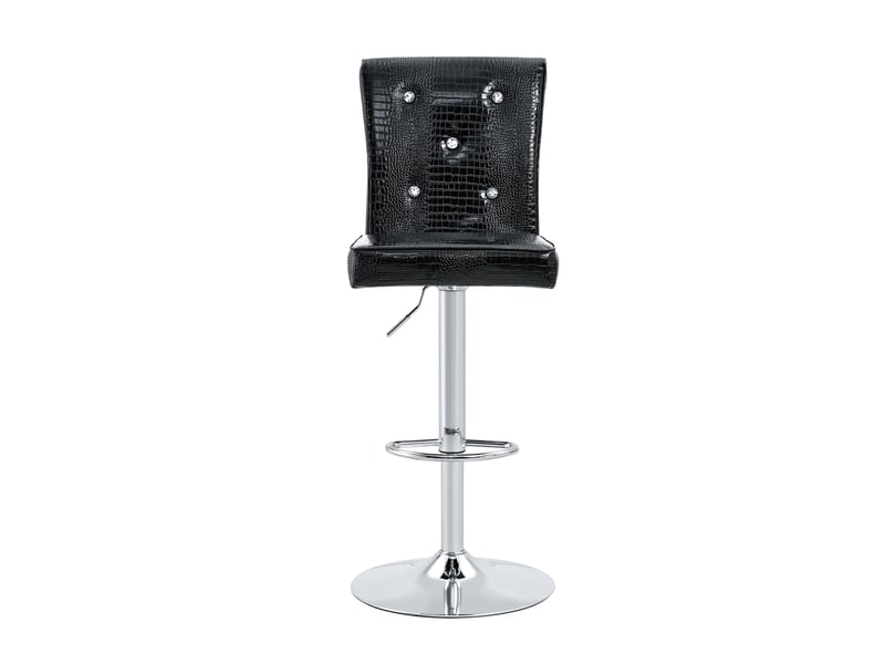  Lot de 2 tabourets de bar noirs réglables, simili cuir effet crocodile, assise 64–87 cm  - Conforama A