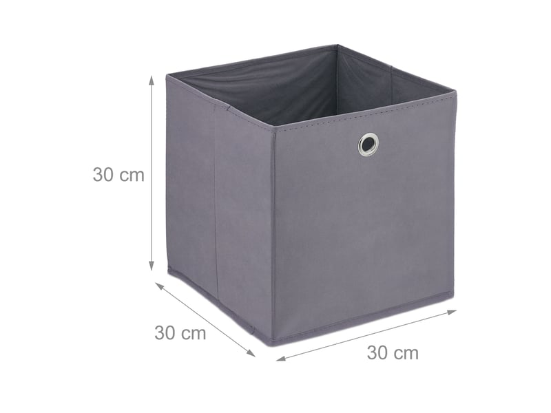  Lot de 4 boîtes de rangement pliables carrées 30 x 30 x 30 cm pratiques chambre salon en tissu gris 13_0013906  - Conforama B