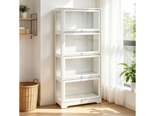 Vitrine coloris blanc 4 étagère(s) <strong>FLORAGRACE</strong> <strong></strong> - 59 cmx139 cm