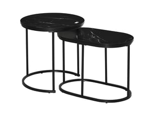 Table basse arrondi(e) coloris noir <strong>OKMYHOME</strong> <strong></strong> - 50 cmx50 cm