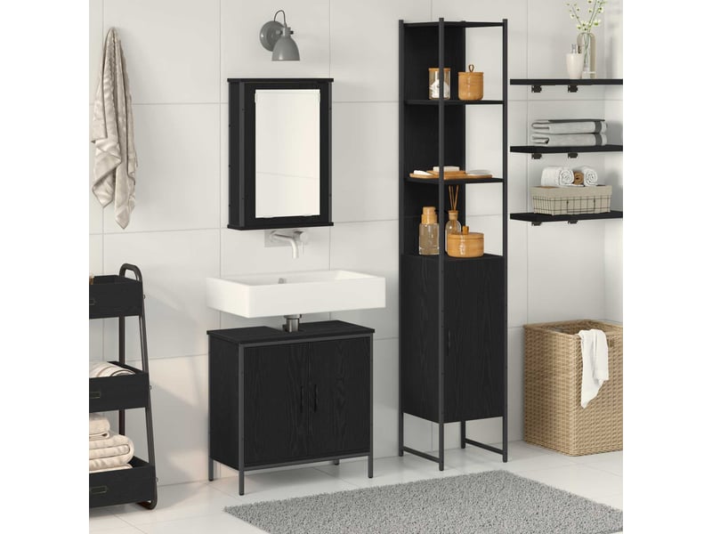  Ensemble de mobilier de salle de bain 3 pc noir cf64414  - Conforama B