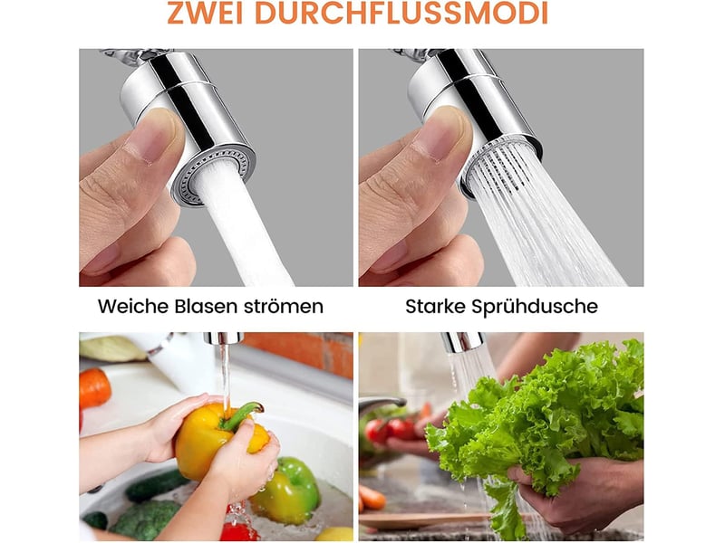 Mousseur de robinet m24 m22, orientable à 360 ° - double fonction - économiseur d'eau pour la cuisine et la salle de bain - Conforama B