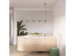Lustre rayo 4 sauge aluminium moderne 208x122x6cm