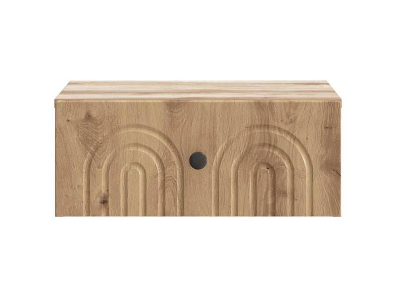  Table de chevet - cabinet de chevet - table de nuit mural chêne artisanal 49 x 34,5 x 20 cm  - Conforama D