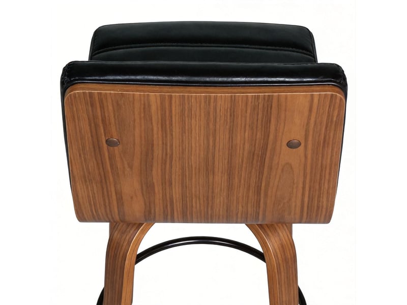  Chaise de cuisine assise en cuir pu pieds en bois courbés pivotement 360°  - Conforama D