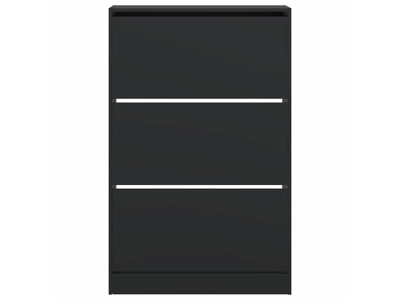  Meuble à chaussure, armoire à chaussures noir 80x21x125,5 cm bois d'ingénierie  - Conforama E