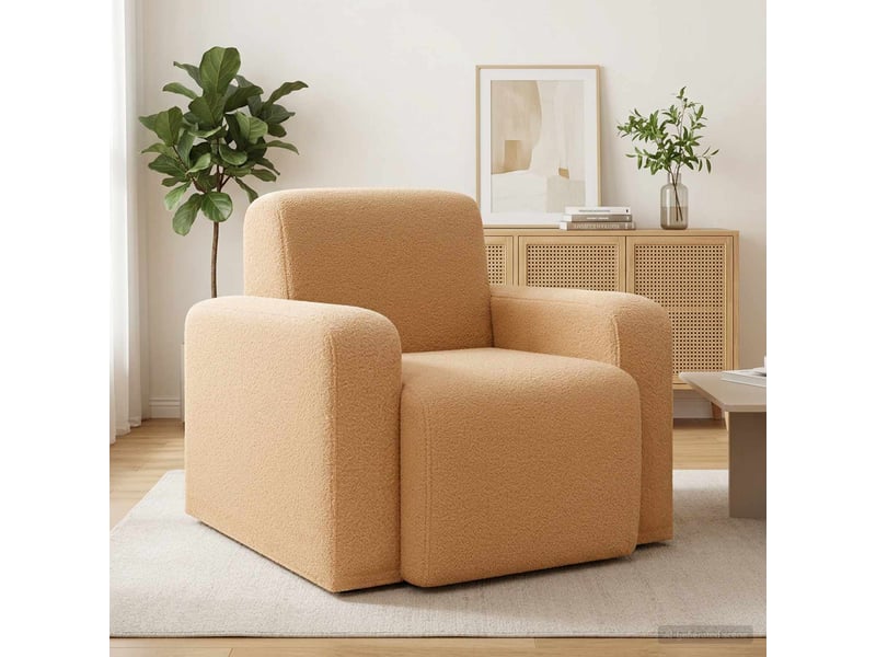  Vidaxl fauteuil beige bouclé  - Conforama B