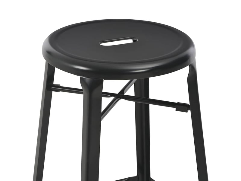  Lot de 2 tabouret de bar, chaise de bar noir acier  - Conforama D