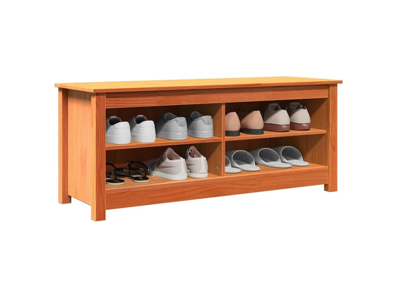  Banc de rangement 110x38x45,5 cm bois de pin massif  - Conforama C